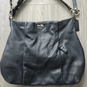 Coach Madison Isabelle Black Leather Purse Bag Crossbody + Shoulder Strap 21224